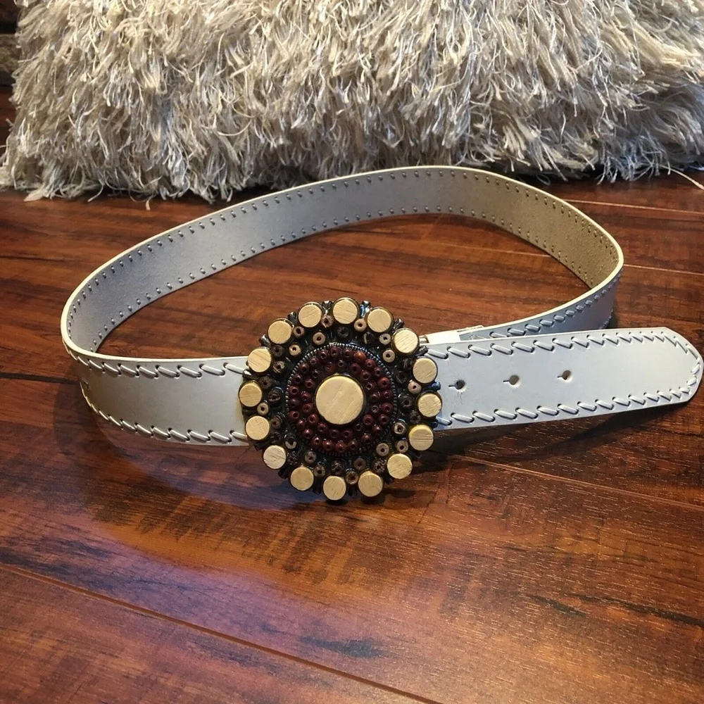 BOHO HIPPIE Bonded Leather Buckle Belt